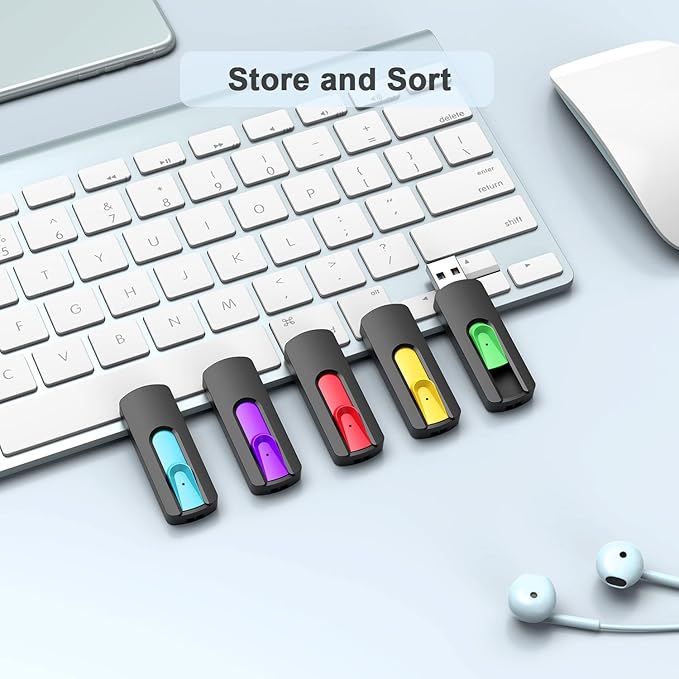 Aiibe 64GB USB 3.0 Flash Drives 5 Pack 64GB Thumb Drive USB Drives High Speed Upgraded 110MB/s USB 3.0 Memory Stick Jump Drives (Cyan Green Purple Red Yellow)