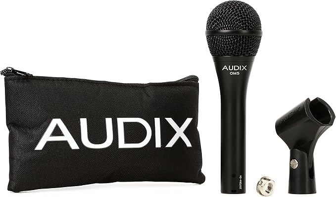 AUDIX OM5 Hypercardioid Handheld Dynamic Vocal Microphone for Stage Singers - Black
