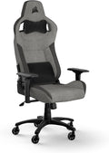 Corsair T3 Rush Fabric Gaming Chair (2023) – Racing-Inspired Design – Soft Fabric Exterior – Padded Neck Cushion – Memory Foam Lumbar Support – Adjustable Seat Height – Gray and Charcoal