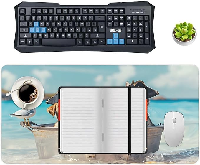 XXL Gaming Mouse Pad Animal Funny Dog Cat XXL Gaming Mouse Pad Large Desk Mat Protector for Desktop Anti-Slip Rubber Extended Computer Keyboard Mat Writing Pad for Work Office 15.7 * 35.4 inB-1762