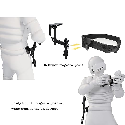 Moginno G3 Pro VR Carbon Fiber Gun Stock Compatible with Meta/Oculus Quest 3S/Quest 3 Controller Accessories Magnetic Gunstock Rifle Adapter with Shoulder Strap Enhance FPS Games Reality Control Fee