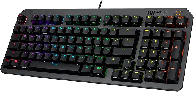 ASUS TUF Gaming K3 Gen II Wired USB Gaming Keyboard – 97-Key Compact Layout Optical-Mechanical Red (Linear) Switches PBT Keycaps Detachable Top Plate IP57 Waterproofing PC/Mac Support - Black