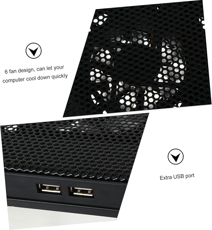 Multi-Angle Adjustable Laptop Cooling Stand Six Fans Base and Variable Speed Control for Enhanced Comfort and Heat Dissipation