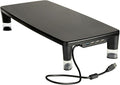 3M Adjustable Monitor Stand with 4-Port USB Hub Black Great for Computer Monitors Laptops TVs Speakers Printers and More