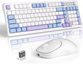 MageGee Wireless Gaming Keyboard and Mouse Combo V560 RGB Backlit Rechargeable Mechanical Feel 2.4GHz Quiet Blue White Purple Keyboard Mouse for Mac Laptop PC Gamer