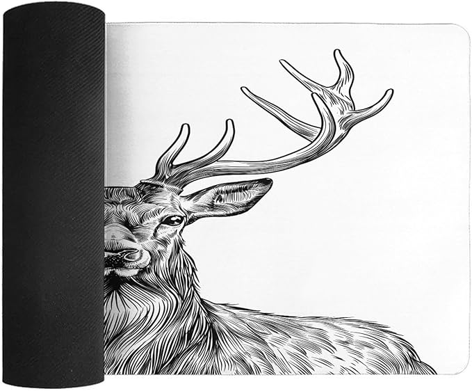 XXL Gaming Mouse Pad Animal Deer XXL Gaming Mouse Pad Large Desk Mat Protector for Desktop Anti-Slip Rubber Extended Computer Keyboard Mat Writing Pad Mousepad for Work Office 15.7 * 35.4 inB-396