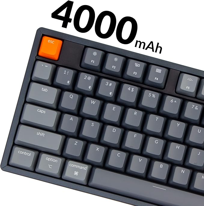 Keychron K10 Full Size 104 Keys Bluetooth Wireless/USB Wired Mechanical Gaming Keyboard for Mac with Keychron Super Red Switch/RGB Backlight/Multitasking Computer Keyboard for Windows Aluminum Frame