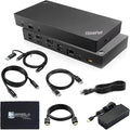 40AF0135US Lenovo Docking Station Dual Monitor Hybrid USB-C with USB-A - 1 Year Warranty Thinkpad Dock w/ 135W Adapter ANYHDD HDMI DisplayPort USB-C Cables Cloth - Lenovo Laptop Docking Station