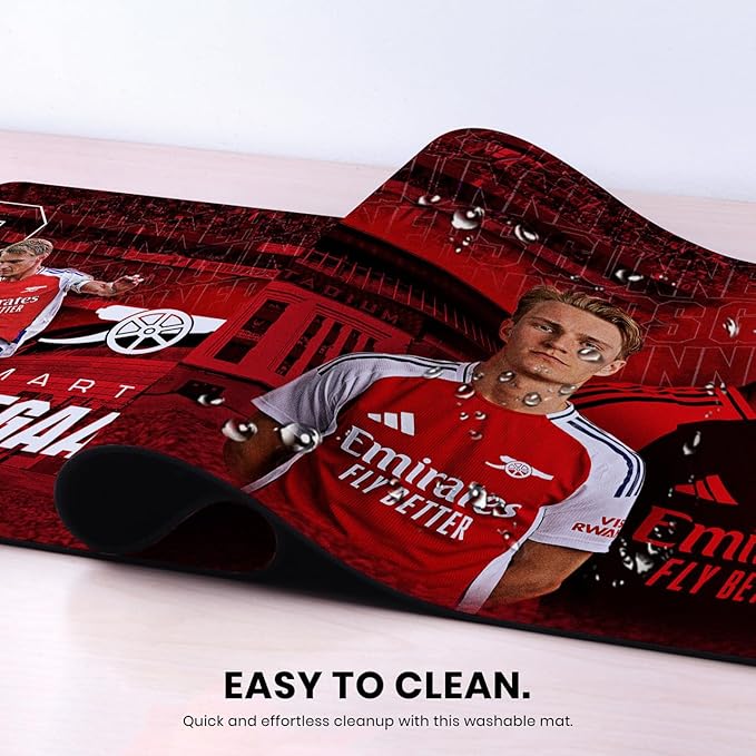 Head Case Designs Officially Licensed Arsenal FC Martin Ødegaard 2024/25 Crest Kit and Players 37.4 x 15.75 x 0.16 inches (900 x 400 mm) - XL Gaming Office Desk PC Keyboard Mouse Mat Pad