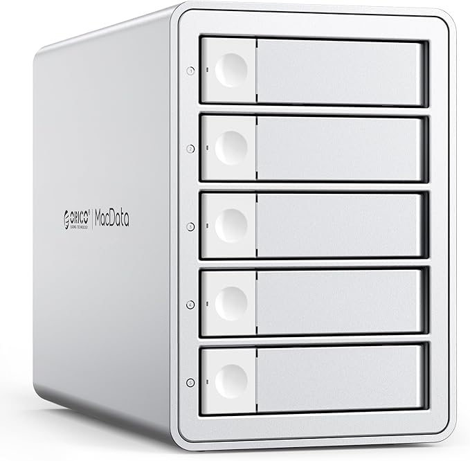 ORICO 5-Bay RAID External Hard Drive Enclosure for 2.5/3.5 Inch SATA HDD/SSD up to 5X 22TB USB3.0 Type-A Hard Drive Docking Station Supports RAID 0/1/3/5/10/JBOD/Clone/ClearMode -9958RU3