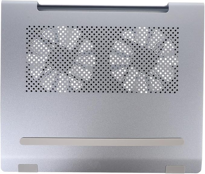 Laptop Cooling Pad Aluminum Alloy Stand with Quiet Fan for Notebooks to 17.3 Inch Ventilated Cooling Support for Home Office Use Gray