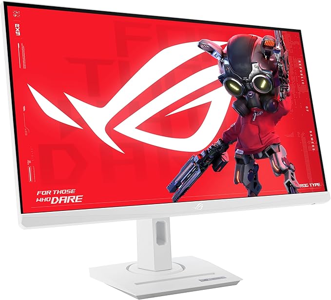 ASUS ROG Strix 27” 1440P USB-C HDR Gaming Monitor (XG27ACG-W) - White QHD 180Hz 1ms Fast IPS DCI-P3 95% Extreme Low Motion Blur Sync G-Sync Compatible Tripod Socket AI Gaming 3yr Warranty