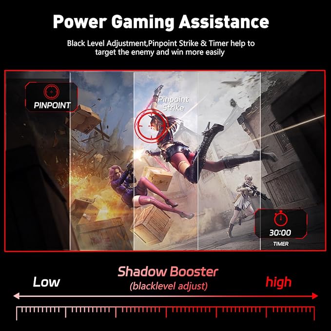 24 Inch Curved Gaming Monitor 180Hz FHD 1080P Compueter Monitor 1ms Response Time Ultra-Thin Built-in Speakers Low Latency VESA G-SYNC Compatible Perfect for Esports and Competitive Gaming