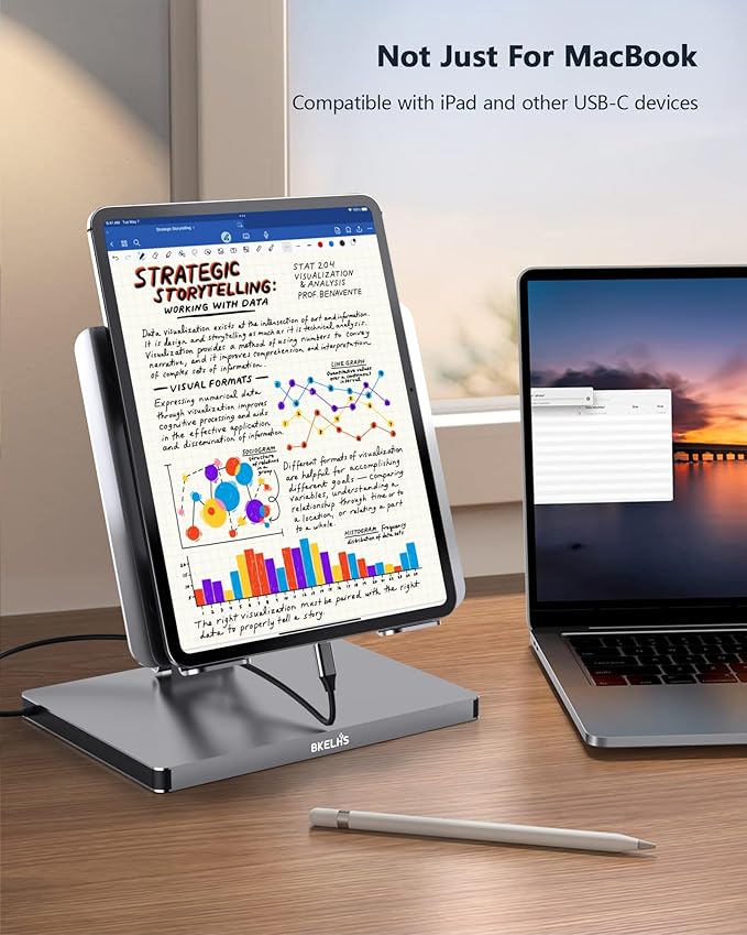 USB C Hub Stand for MacBook Pro 10 in 1 Adapter for MacBook Air Docking Station with 4K 60Hz HDMI RJ45 Gigabit Ethernet SD/TF Card Reader 4 USB 3.0 for iPad/Dell HP/Surface/Lenovo Laptop Dock