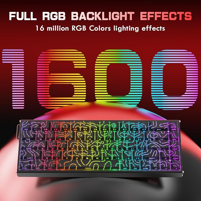 ATTACK SHARK X68MAX HE 60% Wired Magnetic Switch KeyboardFull Aluminum CNC0.005mm RT Accuracy8KHz Rapid Trigger Mechanical Gaming KeyboardAdjustable ActuationRGB Coiled Cable for FPS GamesBlack