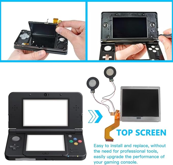 Top Screen Replacement for Nintendo DS Lite With Speakers Soldered by BLUE ELF