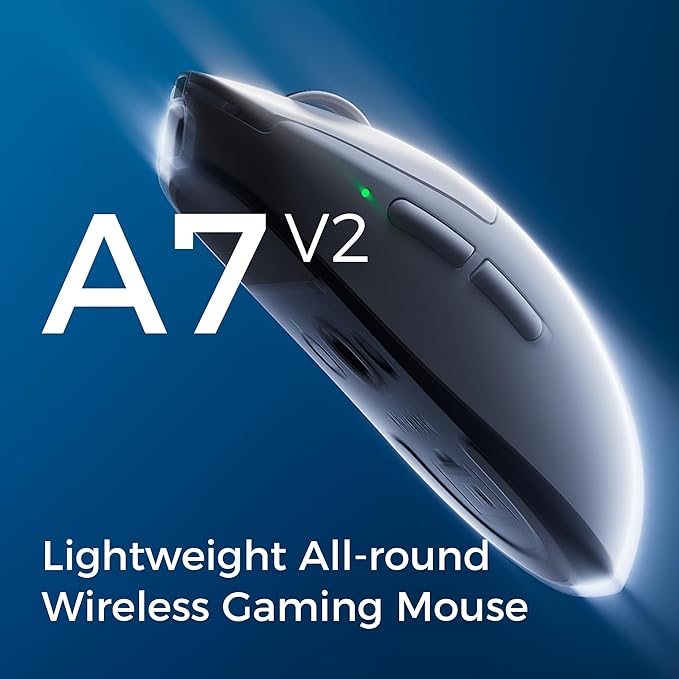 MCHOSE A7 V2 Pro Wireless Gaming Mouse Tri-Mode Connection 59 Grams PAW3395 26K DPI Sensor Wired 8K/Wireless 1K Polling - White