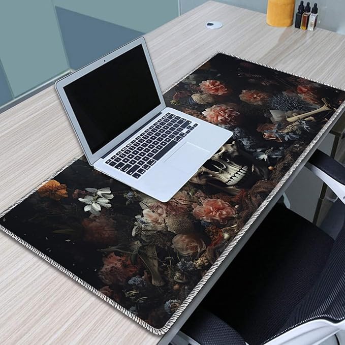 Gaming Mouse Pad Set Large Gaming Mouse Pad+Keyboard Wrist Rest+Mouse Wrist Rest+Coaster Easy Typing Pain Relief 31.5 × 11.8 inch Desk Mat for Home Office - Nature in Death