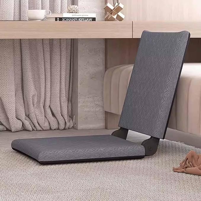 Tatami Floor air Portable Floor air with Backrest Support - Multi-Angle Adjustable Folding Sponge Upholstered Seats for Games Meditation Classroom and Living Room