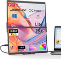 JSAUX FlipGo Lite 15.6 Portable Dual Stacked Monitor 1080P FHD IPS Laptop Screen Extender One Cable for Triple Monitor Setup (For Windows&ampLinux) with Magnetic Design Built-in HubNo Driver Requ