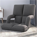 Floor Chair Back Support Folding Sofa Adjustable Positions Padded Lazy Sofa Breathable Floor Gaming Chair for Reading Meditating(Gray-B)