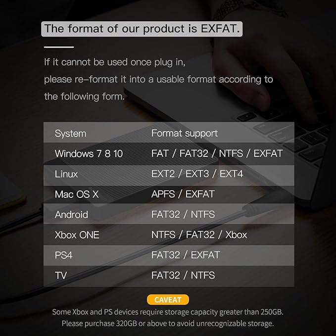 UnionSine 500GB Ultra Slim Portable External Hard Drive HDD-USB 3.0 for PC Mac Laptop PS4 Xbox one Xbox 360-(Black)