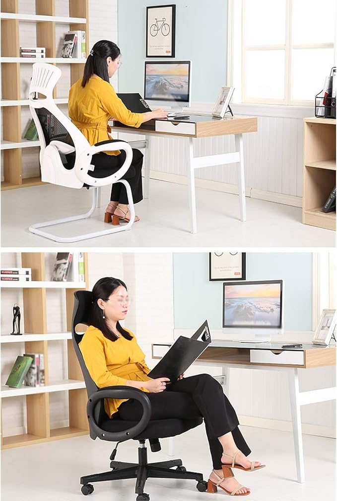 Mlaea Comfortable Easy to Clean Gaming Chair Living Room Chair with Rolling Wheels Swivel Chair for Clothing Store Cafe Apartment(Color:#1)