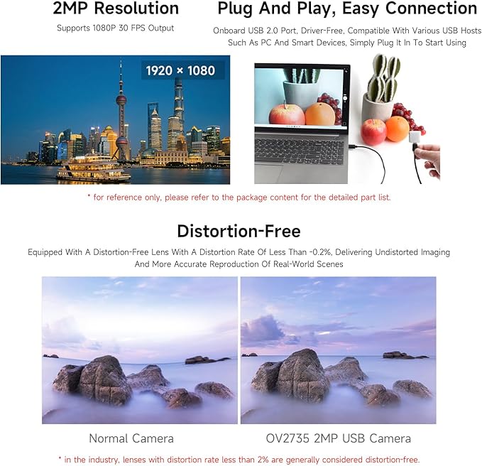 Waveshare OV2735 2MP USB Camera (A) Supports USB2.0 Type-C Port and SH1.0 4PIN Header