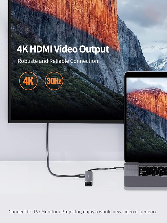 USB C Hub Multiport Adapter CableCreation 5-in-1 USB C Adapter Aluminum Shell with 4K HDMI 1Gbps Ethernet 3 USB 3.0 Ports for MacBook Pro/Air 2020/2019 iPad Pro 2020 Surface Go XPS