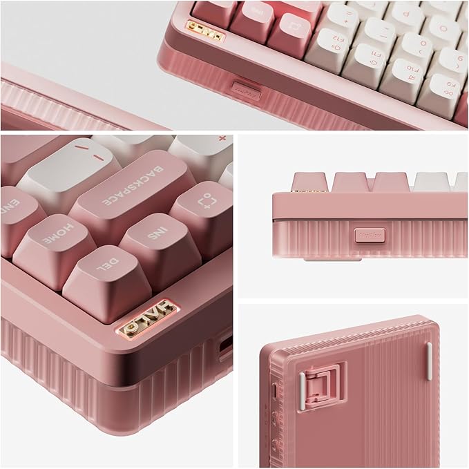 nuphy Halo75 V2 Mechancial Gaming Kyeboard75% Wireless Hot Swappable Bluetooth Keyboard83 Kyes RGB Backlit KeyboardSupport Bluetooth/2.4GHz/USB-C-Pink Blush Switch