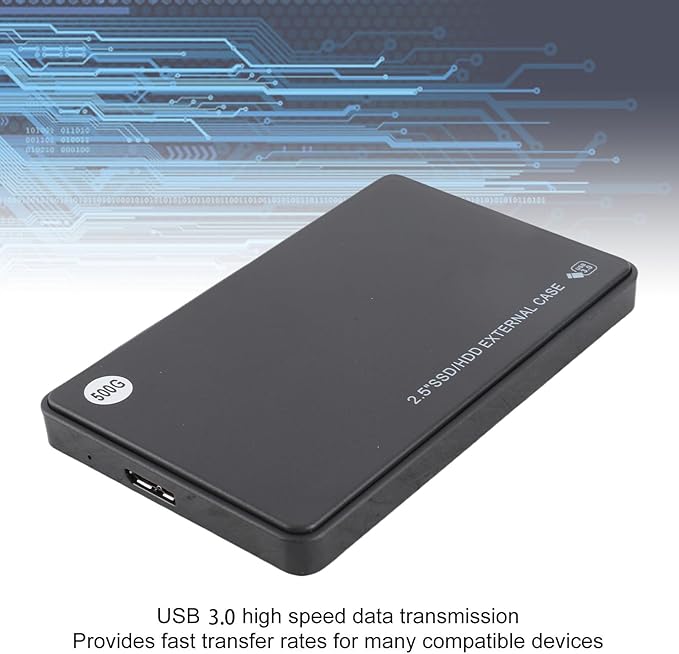 Tidyard 2.5in Portable External Hard Drive 500GB USB 3.0 High Speed Data Transfer for PC Windows Mac Plug and Play
