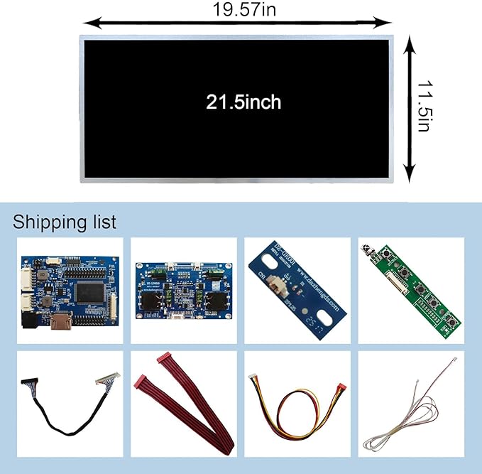 VSDISPLAY 21.5 Inch LCD Display Screen 1920x1080 IPS 2000 Nits Panel for Digital Signage Outdoor High Brightness Monitor Support Video Input