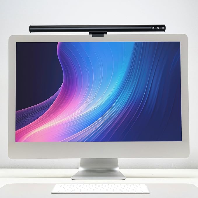 Quantum LED Computer Monitor Lamp Screen Light Bar in Black with 6ft USB-A Plug-in Cord Dimmable and 5-CCT Selectable Touch Controls