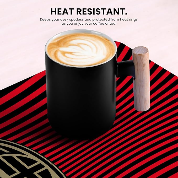 Head Case Designs Officially Licensed AC Milan Red Stripes Crest Logo 23.62 x 11.81 x 0.12 inches (600 x 300 mm) - L Gaming Office Desk PC Keyboard Mouse Mat Pad
