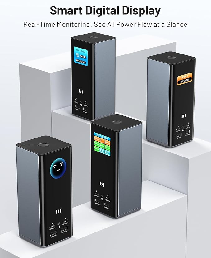 Selore Triple Monitor Docking Station for MacBook 4K@60Hz USB-C Dock 3 Displays with 3HDMI+2DP 10Gbps USB 2.5G Ethernet &amp 150W PD + Phone Charging Compatible with Dell/HP/Lenovo (Driver Requir