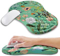 Ergonomic Mouse Pad Wrist Support with Memory Foam Massage Bulge Carpal Tunnel Pain Relief Mousepad Wrist Rest for Mouse(12x8 inch Pink Flowers)