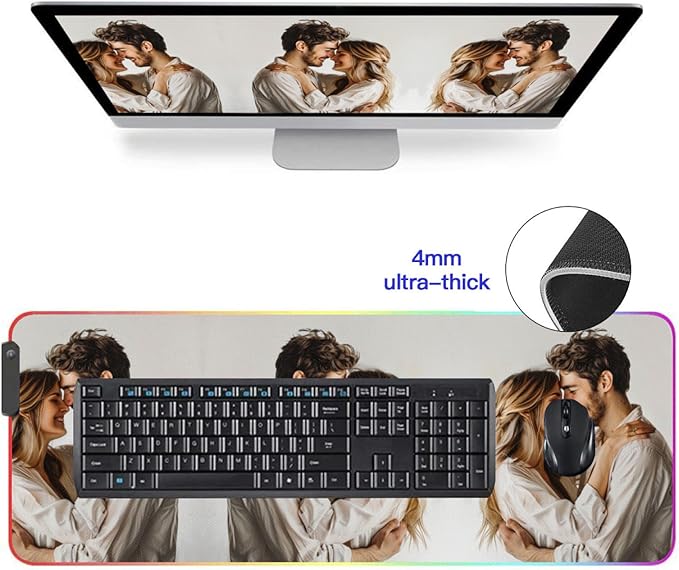 Custom Large Mouse Pad Personalized Mouse Pad Gaming with Photo Text Personalized Mouse Pads for Desk Office Gaming 35.5x16inch