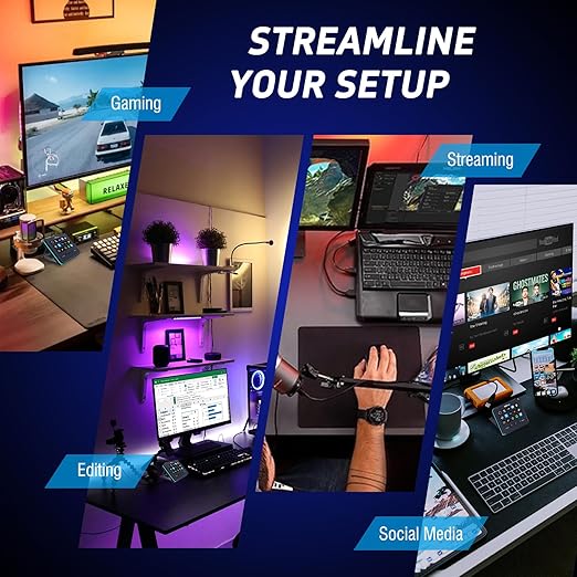 VSDINSIDE Macro Keypad Stream Controller Deck Gaming Streaming Shortcut Keyboard 18 Programmable Keys Customizable Visual AI Pad USB Soundboard for OBS YouTube Desk Office Setup Laptop PC Mac