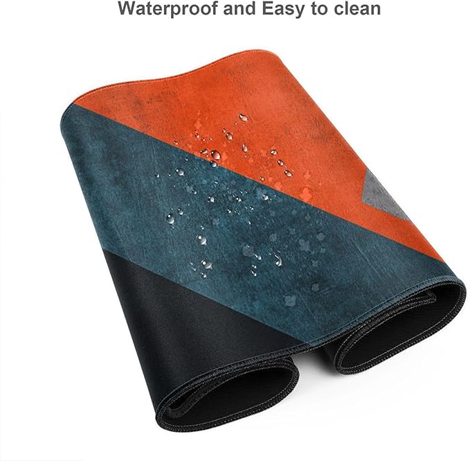 Modern Art Extended Mouse Pad 48 x 24 Abstract Design Desk Mat Non-Slip Rubber Base Large Surface for Gaming and Office Durable Waterproof Vibrant Geometric Colors