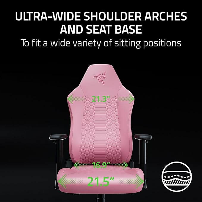 Razer Iskur V2 X NewGen Ergonomic Gaming Chair: Gen-2 EPU Leather with Cooltouch - Lumbar Support - Ultra-Wide Base - High Density Foam Cushions - Adjustable 152 Degree Recline - 2D Armrests - Quartz