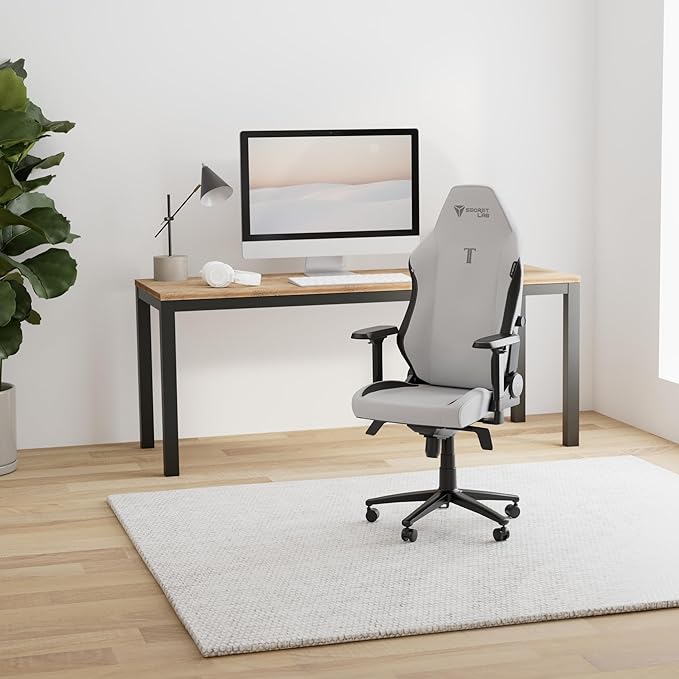 Secretlab Titan Evo Ash Gaming Chair - Reclining Ergonomic &amp Heavy Duty Computer Chair with 4D Armrests Magnetic Head Pillow &amp Lumbar Support - Big and Tall Up to 395 lbs - Gray - Leatherett