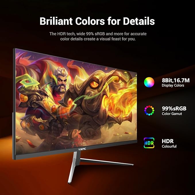 24 inch Computer Gaming Monitor 100HzBuilt-in Speakers1080P DisplayErgonomic Tilt Home Office Gaming MonitorHDMIVGA PortSync Visual Experience for Work &amp Play Support Wall Mount Install