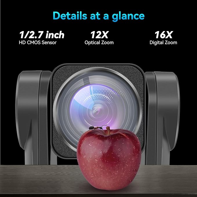 ROCWARE 2K Camera 16X PTZ FullHD 1080P Camera USB Video Conference Camera for Business Meeting Live Streaming Church Education RC26