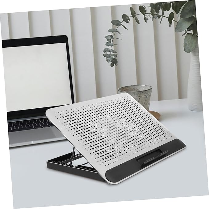 Notebook Cooler Aluminum Alloy Thin Quiet Cooling Pad with Stand Ergonomic Laptop Support Frame for Up to Computers Silver