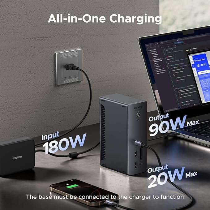 UGREEN Thunderbolt 4 Dock 13-in-1 40Gbps Docking Station with Dual 4K@60Hz Single 8K Display 90W Charging for Laptop 2.5GbE SD/TF 4.0. Revodok Max 213 for MacBook Surface Pro and More