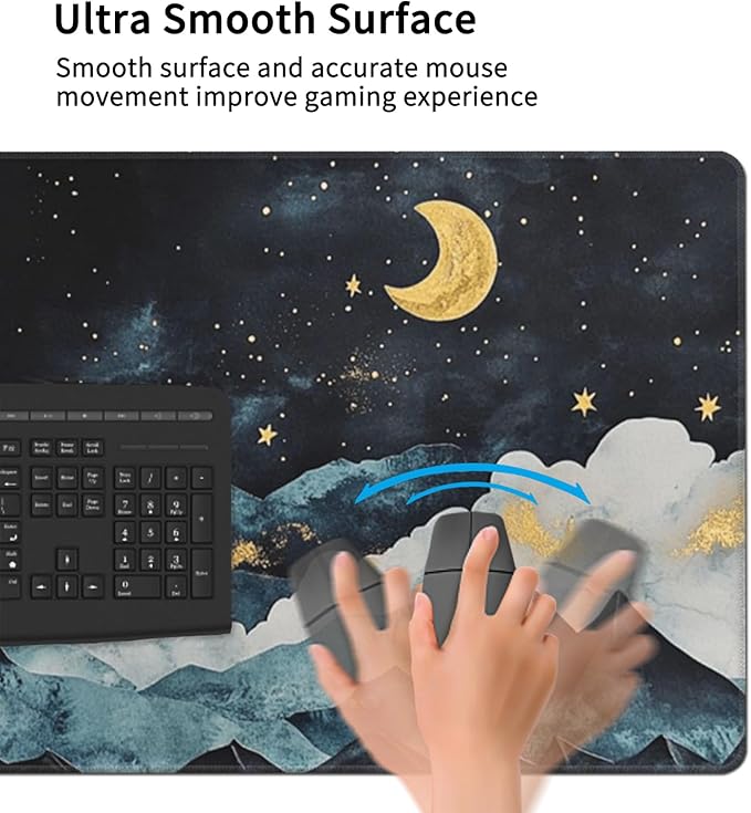 3XL Huge Gaming Mouse Pad Oversized (48x24) - Extra Large XXXXL Mouse Pads for Full Desk Mountain Mousepad with Stitched Edges Non-Slip Rubber Base Desk Mat for Laptop Computer &amp PC