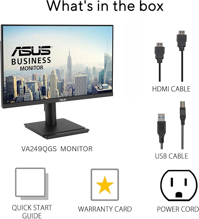 ASUS VA249QGS 24 Class Full HD LED Monitor - 16:9 - Black - 23.8 Viewable - in-Plane Switching (IPS) Technology - LED Backlight - 1920 x 1080-16.7 Million Colors - Adaptive Sync - 350 Nit - 1 ms -