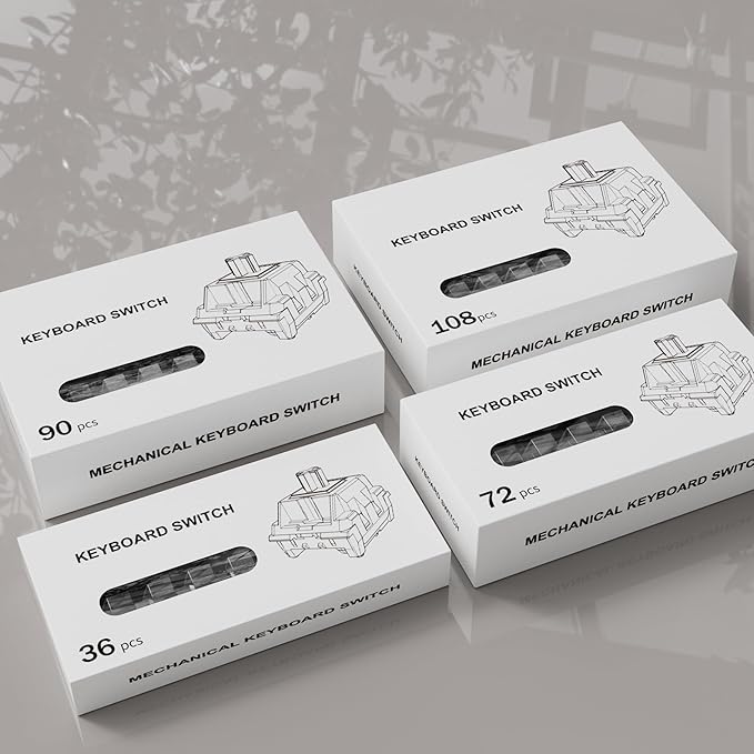 Zhouwang Crystal Brown Switches 3-Pin Pre-Lubricated Tactile Switches Dustproof and Waterproof for Mechanical Keyboards. (90Pcs)