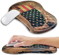 Ergonomic Mouse Pad Wrist Support with Memory Foam Massage Bulge Carpal Tunnel Pain Relief Mousepad Wrist Rest for Mouse(12x8 inch USA Flag Map)