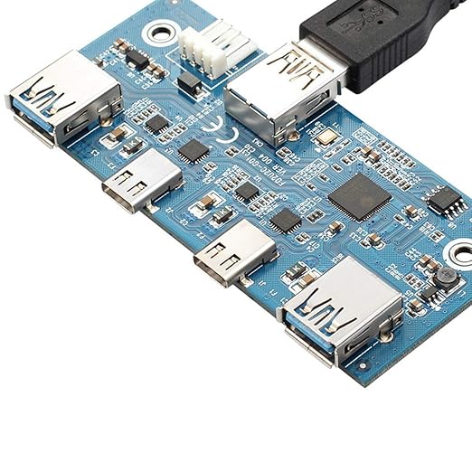 Chenyang USB-C &amp USB 3.0 HUB 4 Ports Front Panel to Motherboard 20Pin Connector Cable for 3.5 Floppy Bay